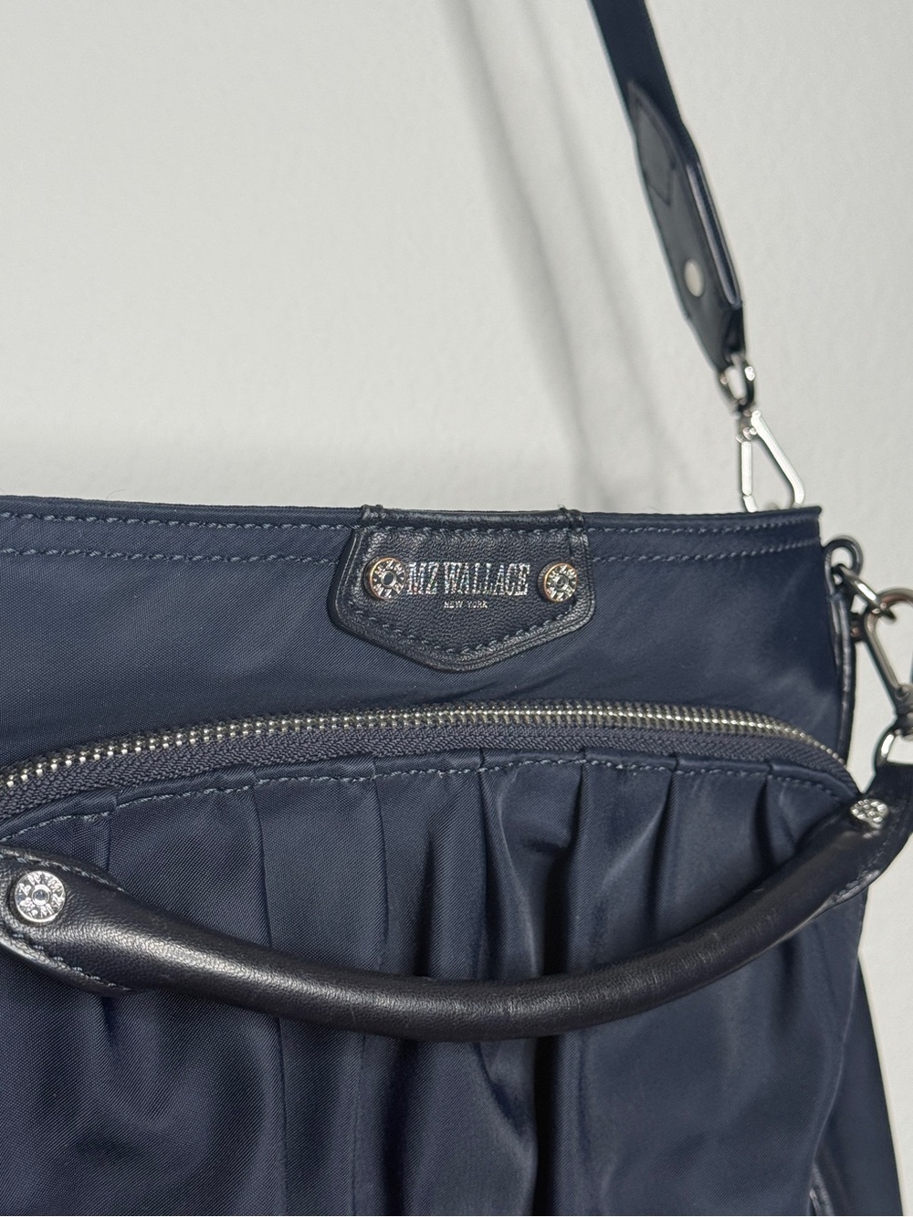 MZ Wallace Bag Nikki Nylon Silver Hardware Navy Size OS - Picture 4 of 15